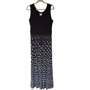 Dolcezza sleeveless jersey maxi dress black and white